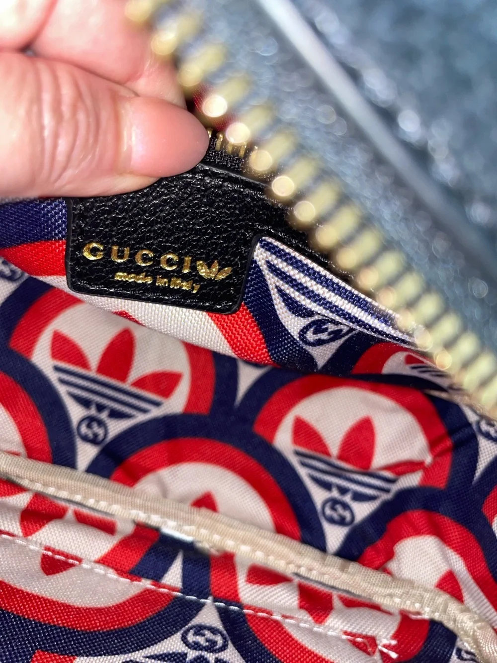 Adidas X gucci venture small shoulder bag with red and green strap unisex
